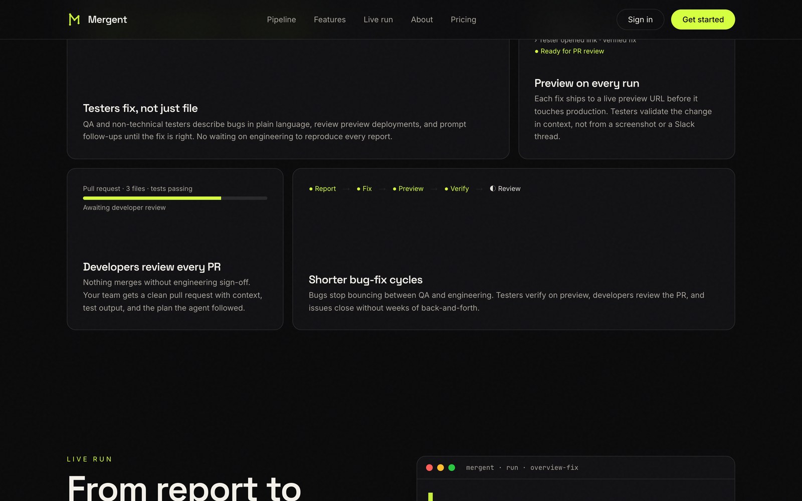 Mergent — Built for QA and engineering